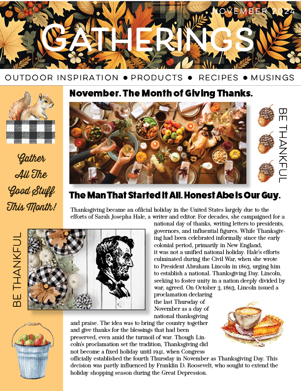 Gatherings Newsletter Page One